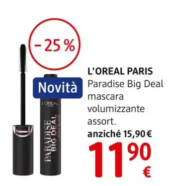L'OREAL PARIS Paradise Big Deal mascara volumizzante assort.