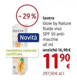 dm drogerie markt l avera Glow by Nature fluido viso SPF 50 anti-macchie offerta