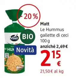 dm drogerie markt Matt Le Hummus gallette di ceci offerta