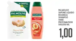 Supermercati Piccolo Palmolive sapone liquido ricarica/shampoo varie profumazioni offerta