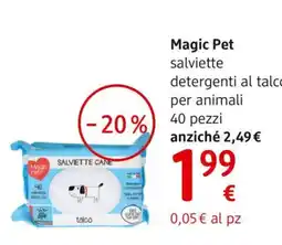 dm drogerie markt Magic Pet salviette detergenti al talco per animali offerta