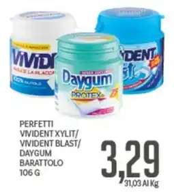 Supermercati Piccolo Perfetti Vivident Xylit/Vivident Blast/Daygum Barattolo offerta