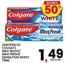 Interspar Colgate dentifricio max white/max fresh/sensation white offerta