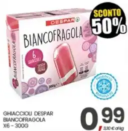 Eurospar Ghiaccioli Despar Biancofragola offerta