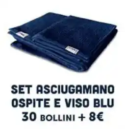 Elite Set asciugamano ospite e viso blu offerta