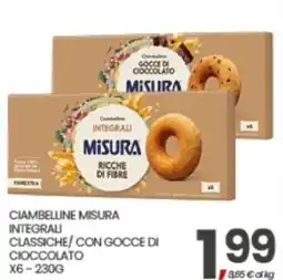 Eurospar Ciambelline Misura integrali classiche con gocce di cioccolato offerta