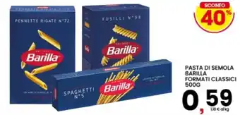 Pasta di semola Barilla formati classici