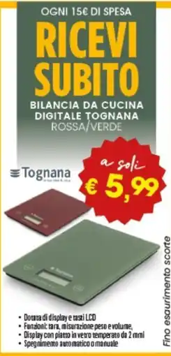 Interspar Bilancia da cucina digitale Tognana Rossa/Verde offerta