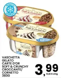 Interspar Vaschetta gelato Carte d'or soft & crunchy croccante/cornetto offerta