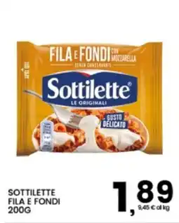 Interspar Sottilette fila e fondi con mozzarella offerta