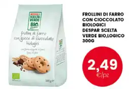 Interspar Frollini di farro con cioccolato biologici Despar Scelta Verde Bio,Logico offerta