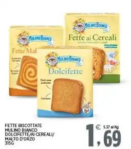 Interspar Fette biscottate Mulino Bianco Dolcifette/Ai Cereali/Malto d'orzo offerta
