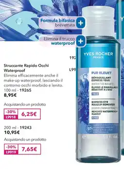Yves Rocher Struccante Rapido Occhi Waterproof Yves Rocher offerta