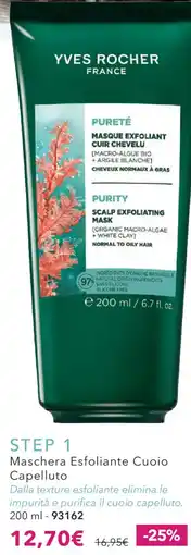 Yves Rocher Yves Rocher maschera esfoliante cuoco capelluto offerta