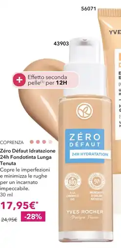 Yves Rocher Zéro Défaut Idratazione 24h Fondotinta Lunga Tenuta offerta