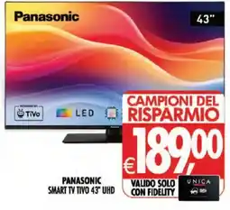 Deco Superstore Panasonic Smart TV Tivo 43" UHD offerta