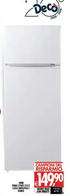 Akai frigo 2 porte 212 lt