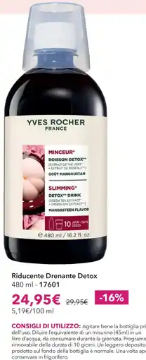 Yves Rocher Riducente Drenante Detox offerta