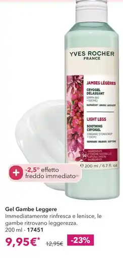 Yves Rocher Gel Gambe Leggere Yves Rocher offerta