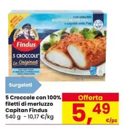 Despar 5 Croccole con 100% filetti di merluzzo Capitan Findus offerta