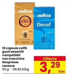 Despar 10 capsule caffè gusti assortiti compatibili con macchine Nespresso Lavazza offerta
