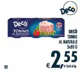 Deco Superstore Decò tonno al naturale offerta