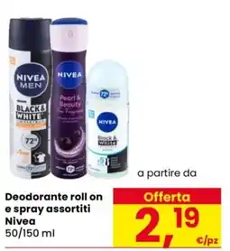 Despar Deodorante roll on e spray assortiti Nivea offerta