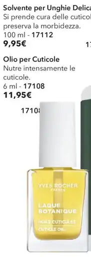 Yves Rocher Olio per Cuticole Yves Rocher offerta