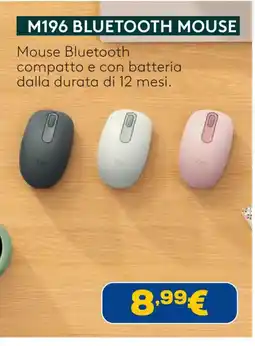 Euronics Logitech M196 Bluetooth Mouse offerta