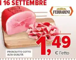 Todis Prosciutto cotto Ferrarini offerta