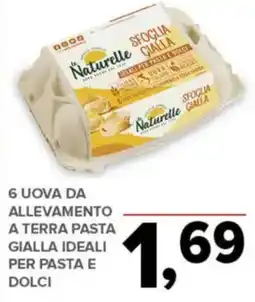 Todis Uova da allevamento a terra pasta gialla ideali per pasta e dolci Naturelle offerta