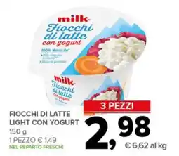 Todis milk Fiocchi di latte con yogurt offerta