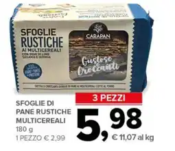 Todis Sfoglie di pane rustiche multicereali Carapan offerta