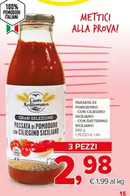Todis Cuore Mediterraneo Passata di Pomodoro con Ciliegino Siciliano offerta