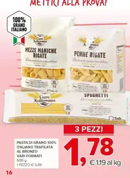 Todis Cuore Mediterraneo Pasta di grano 100% italiano offerta