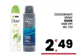 Despar Sicilia Deodoranti spray Dove vari tipi offerta