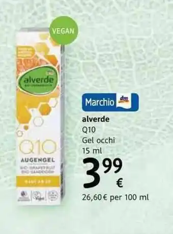 dm drogerie markt alverde Q10 Gel occhi 15ml offerta