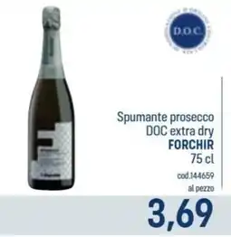 Talento Professional Store Spumante prosecco DOC extra dry FORCHIR offerta