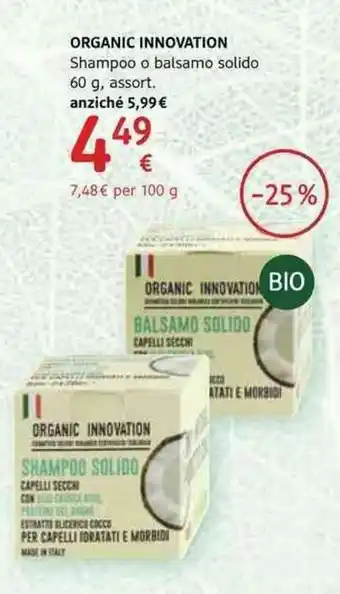 dm drogerie markt Organic Innovation Shampoo o balsamo solido 60g, assort. offerta