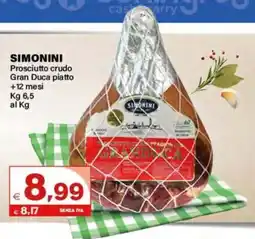 Boningros Cash and Carry Simonini Prosciutto crudo Gran Duca piatto offerta