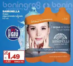 Boningros Cash and Carry Sabrinella Acqua oligominerale naturale offerta