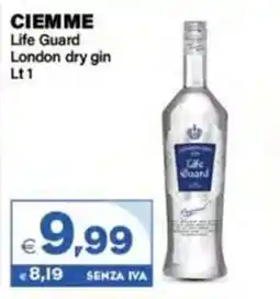 Boningros Cash and Carry Ciemme Life Guard London dry gin offerta