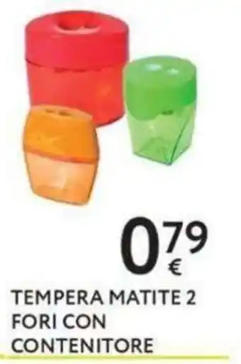 Tempera matite 2 fori con contenitore