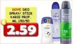 MercADone Dove deo spray/stick varie prof offerta
