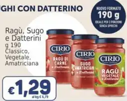 Market Ingross Ragù, Sugo e Datterini Cirio offerta