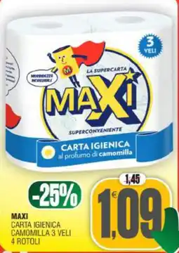 Vicino a te supermercati Maxi carta igienica camomilla 3 veli offerta