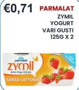 Caramico Parmalat Zymil yogurt offerta