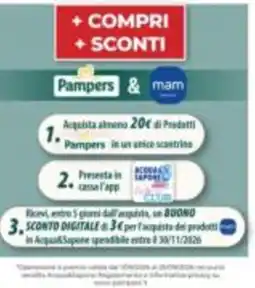 Acqua & Sapone Pampers & mam offerta