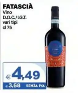 Boningros Cash and Carry Fatascià Vino D.O.C./LG.T. offerta