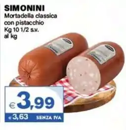 Boningros Cash and Carry Simonini Mortadella classica con pistacchio offerta
